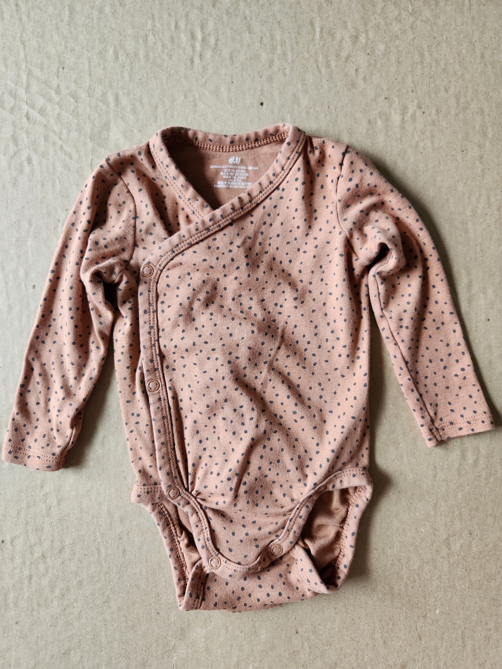 H&M Dusty Pink Dot Wrap-Front Baby One-Piece